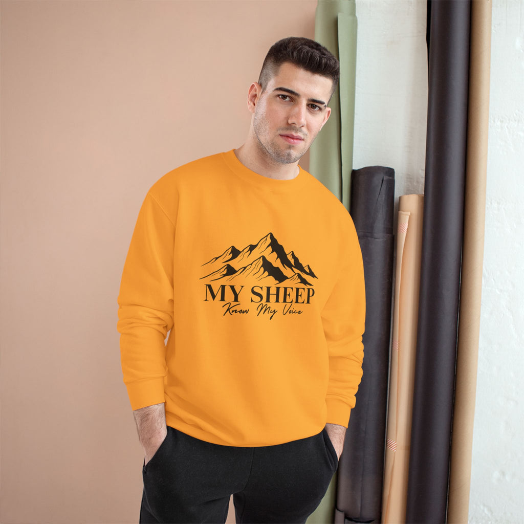My Sheep Sweatshirt — Christian Mountain Crewneck (John 10:4)