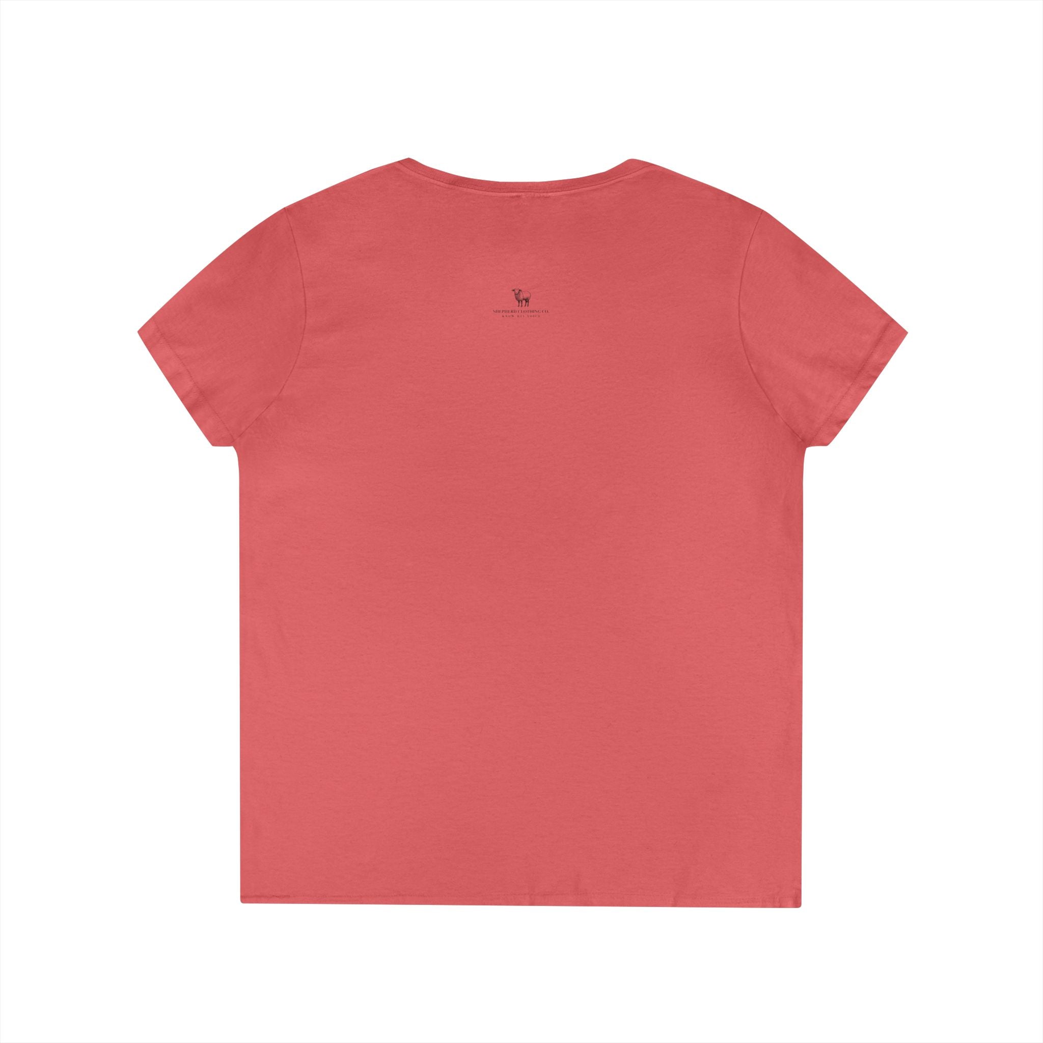 Be Strong and Courageous Rose V-Neck Tee — Joshua 1:9 Inspirational Women's Shirt