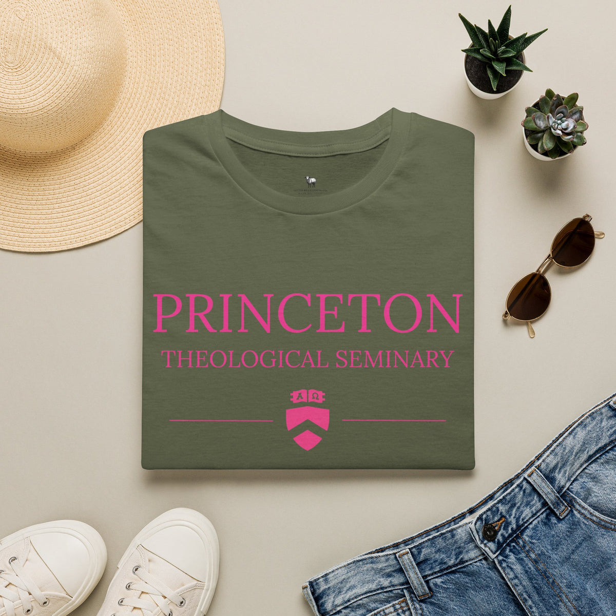 Princeton Theological Seminary Class of 2027 T-Shirt (Pink Lettering for AKA's)
