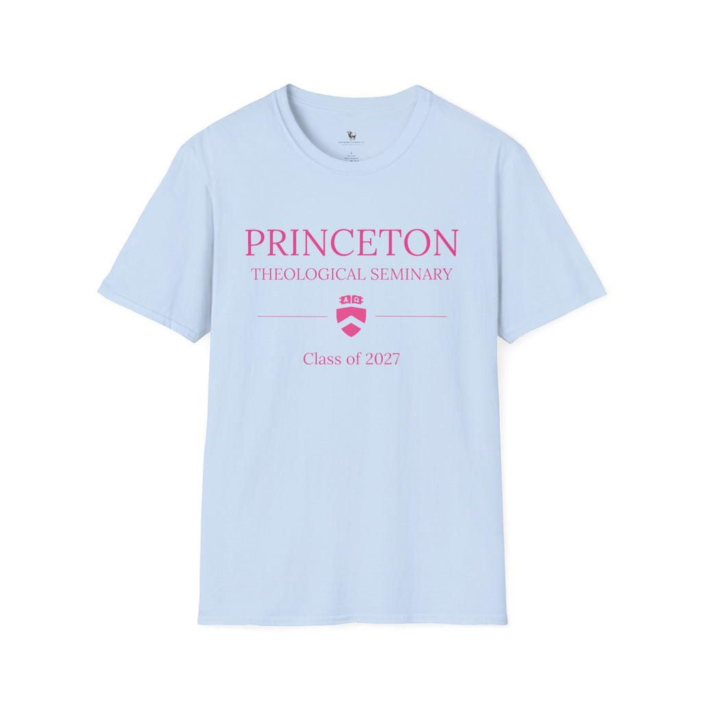 Princeton Theological Seminary Class of 2027 T-Shirt (Pink Lettering for AKA's)