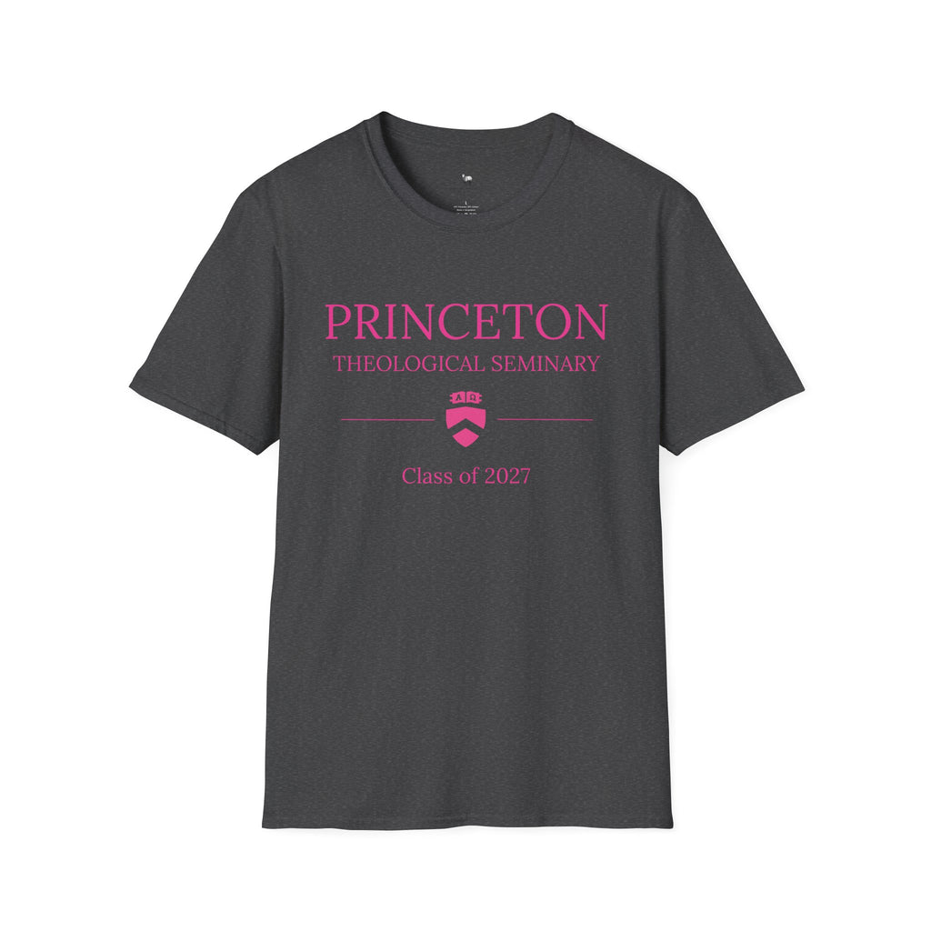 Princeton Theological Seminary Class of 2027 T-Shirt (Pink Lettering for AKA's)