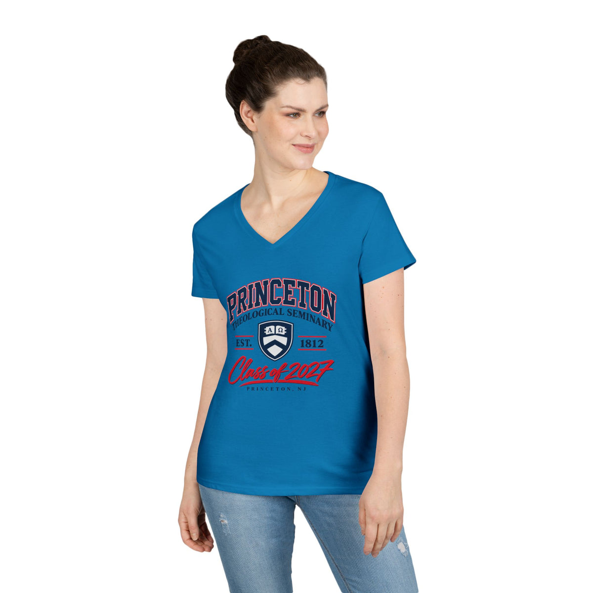 Cathedral Sketch V-Neck T-Shirt_New PTS Logo