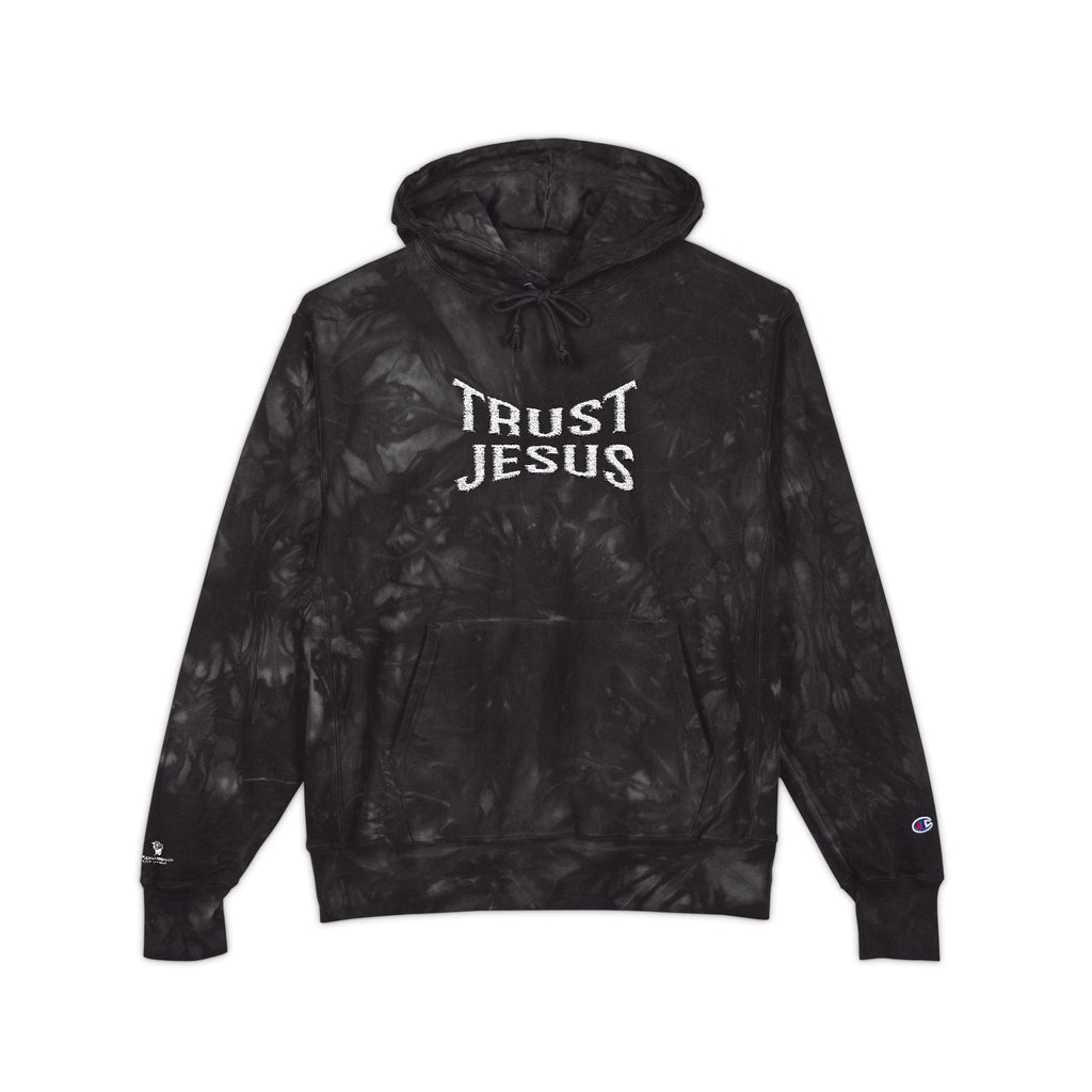 Trust Jesus Embroidered Tie-Dye Hoodie