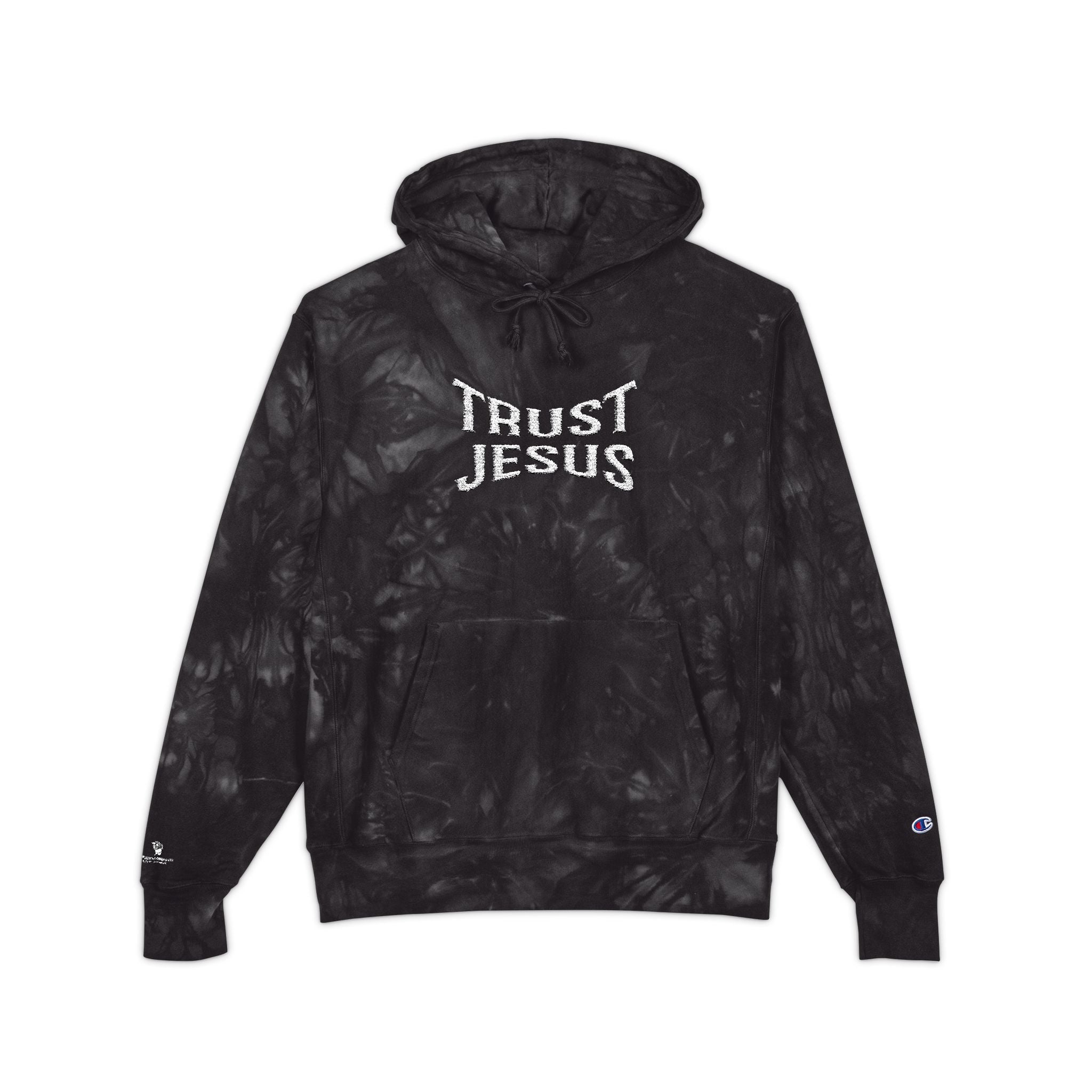 Trust Jesus Embroidered Tie-Dye Hoodie