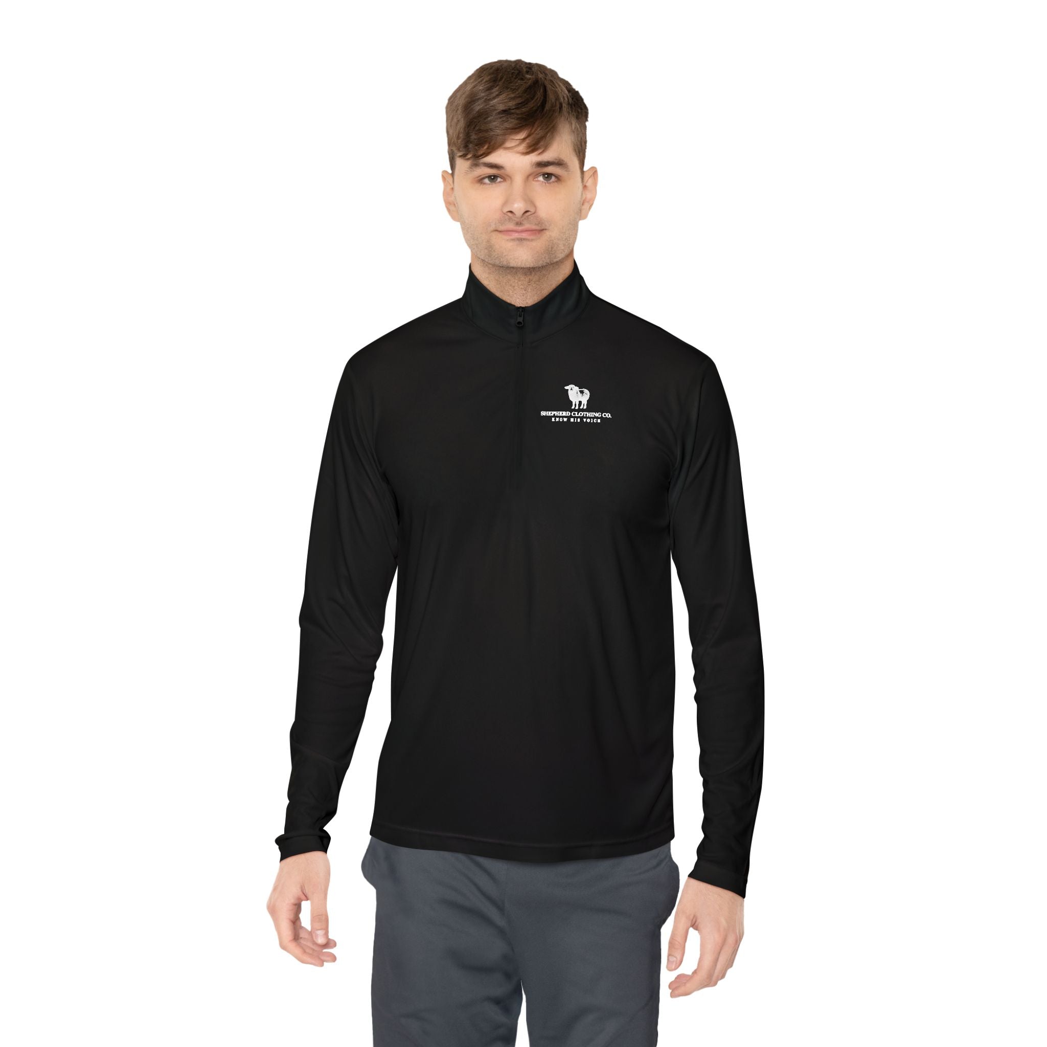 Quarter-Zip Pullover — Minimalist State Silhouette Chest Logo