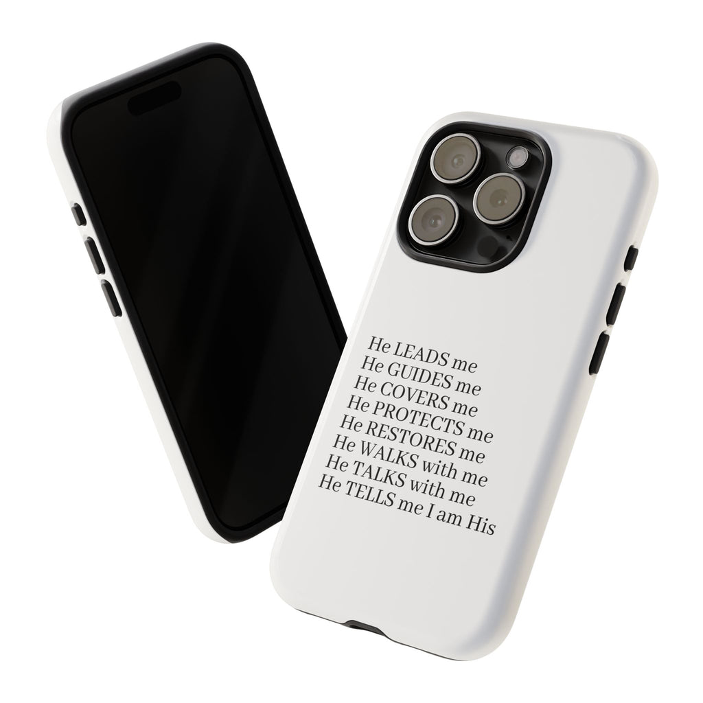 Christian Faith iPhone Case — "He Leads Me" Inspirational Phone Cover