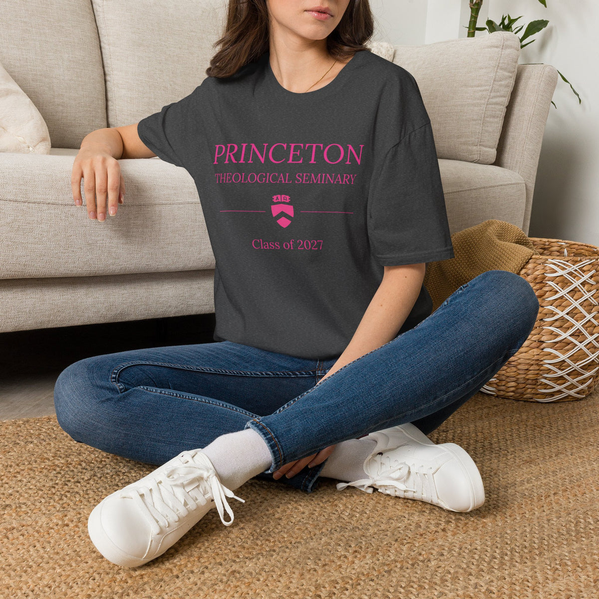 Princeton Theological Seminary Class of 2027 T-Shirt (Pink Lettering for AKA's)
