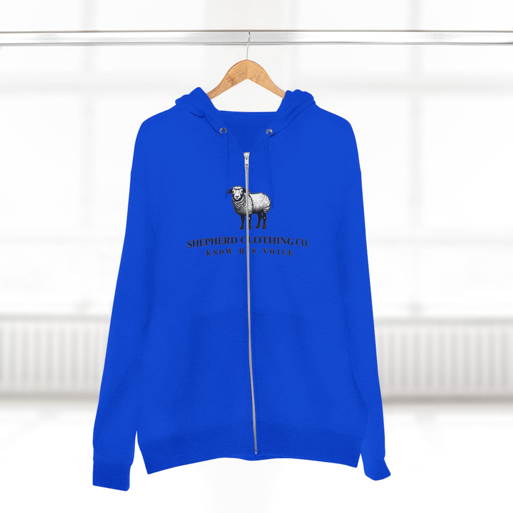 Shepherd Clothing Co. Zip Hoodie — Know His Voice | Lamb Logo Zip-Up Hoodie
