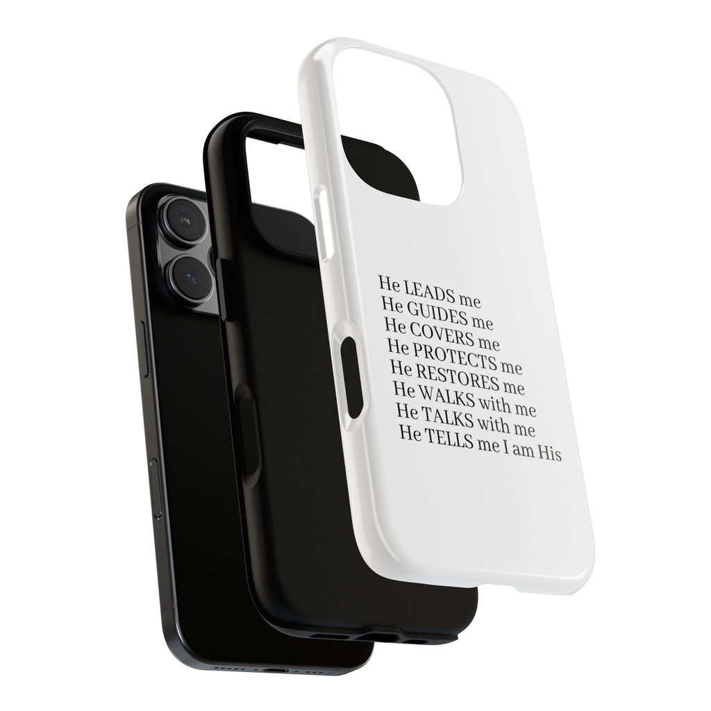 Christian Faith iPhone Case — "He Leads Me" Inspirational Phone Cover