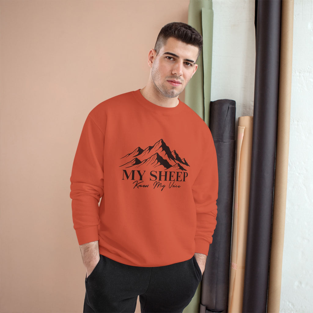 My Sheep Sweatshirt — Christian Mountain Crewneck (John 10:4)