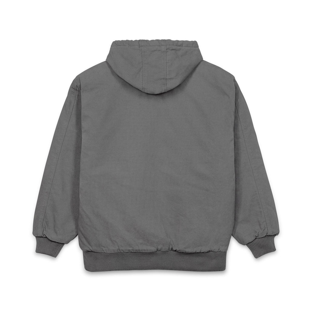 Duck Cloth Hooded Work Jacket - Embroidered Logo Heavy-Duty Workwear