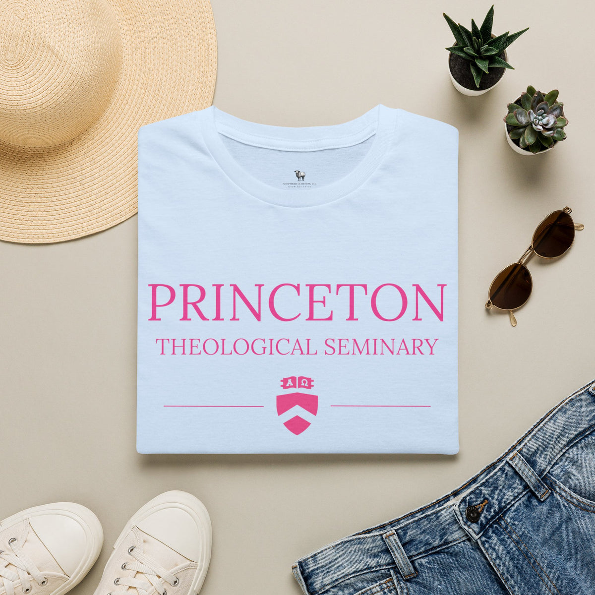 Princeton Theological Seminary Class of 2027 T-Shirt (Pink Lettering for AKA's)