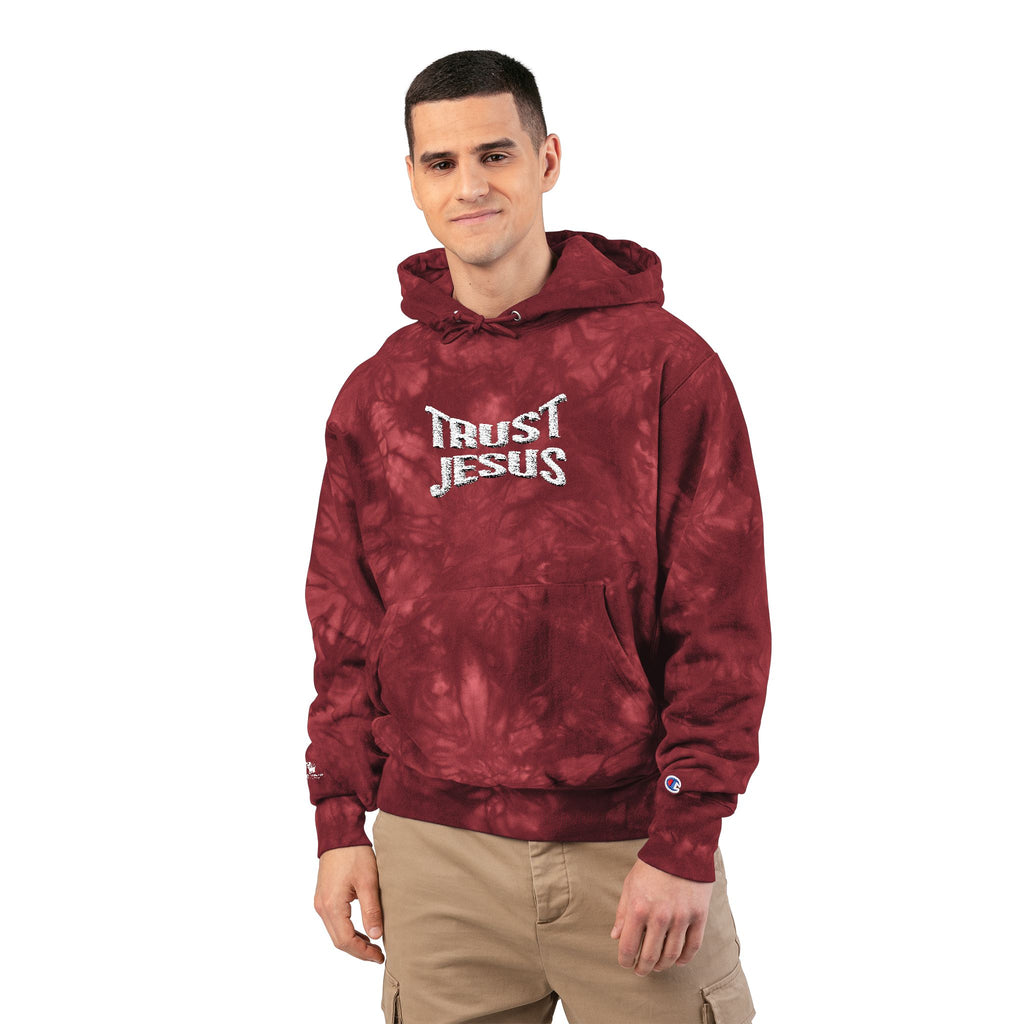Trust Jesus Embroidered Tie-Dye Hoodie