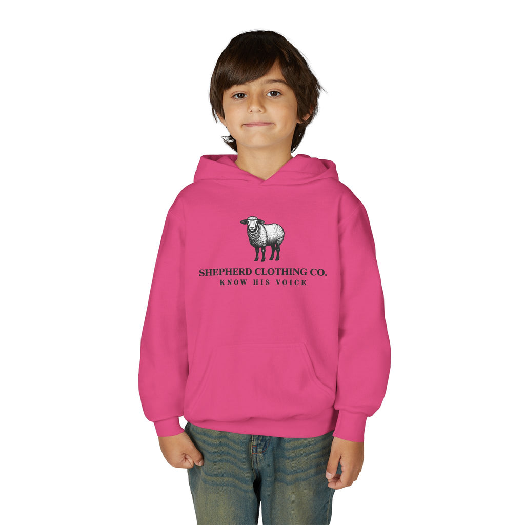 Youth Hoodie — Shepherd Clothing Co. 'Know His Voice' Lamb Graphic