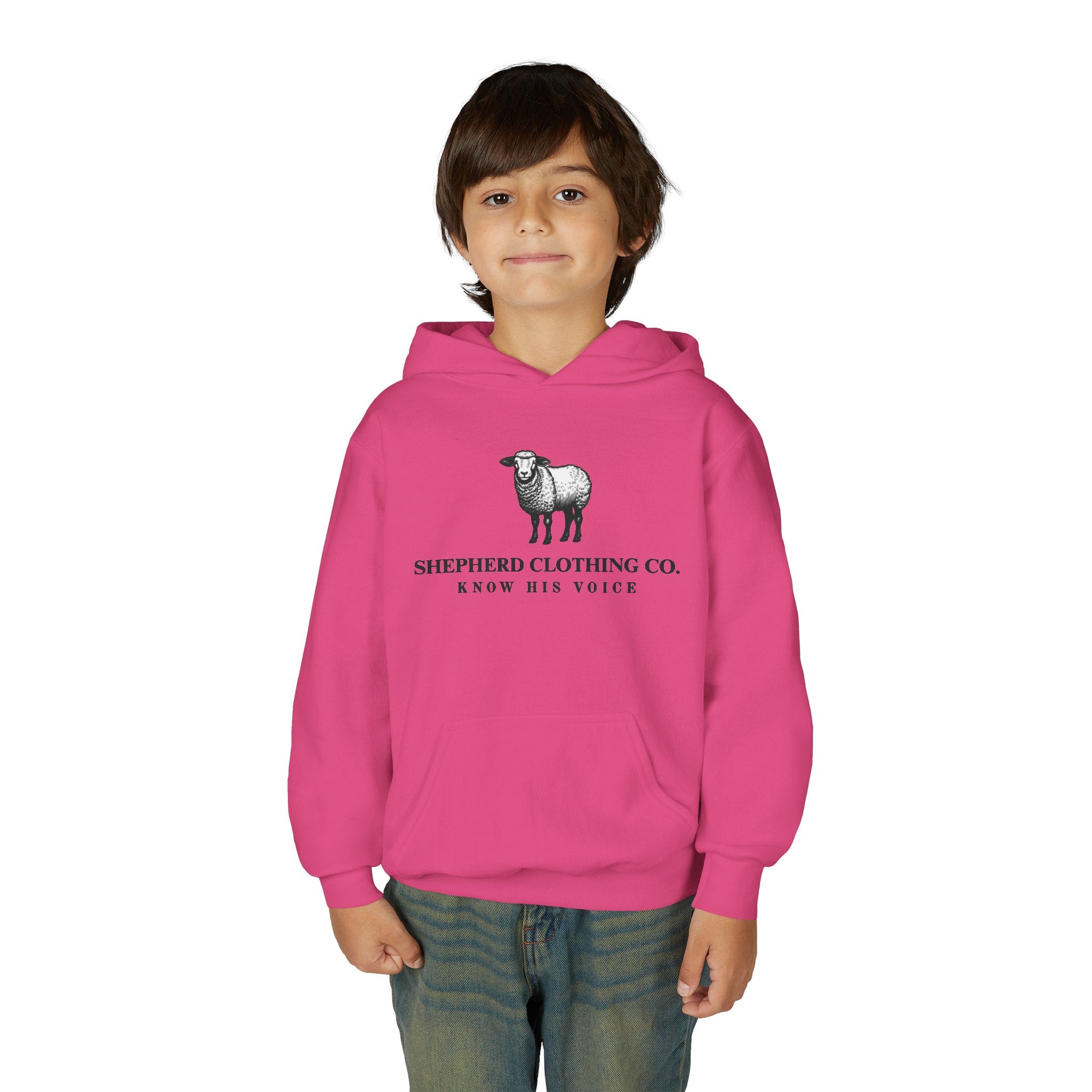 Youth Hoodie — Shepherd Clothing Co. 'Know His Voice' Lamb Graphic