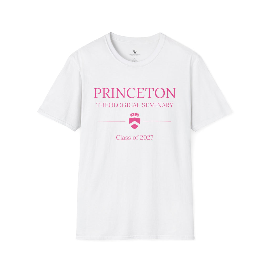 Princeton Theological Seminary Class of 2027 T-Shirt (Pink Lettering for AKA's)