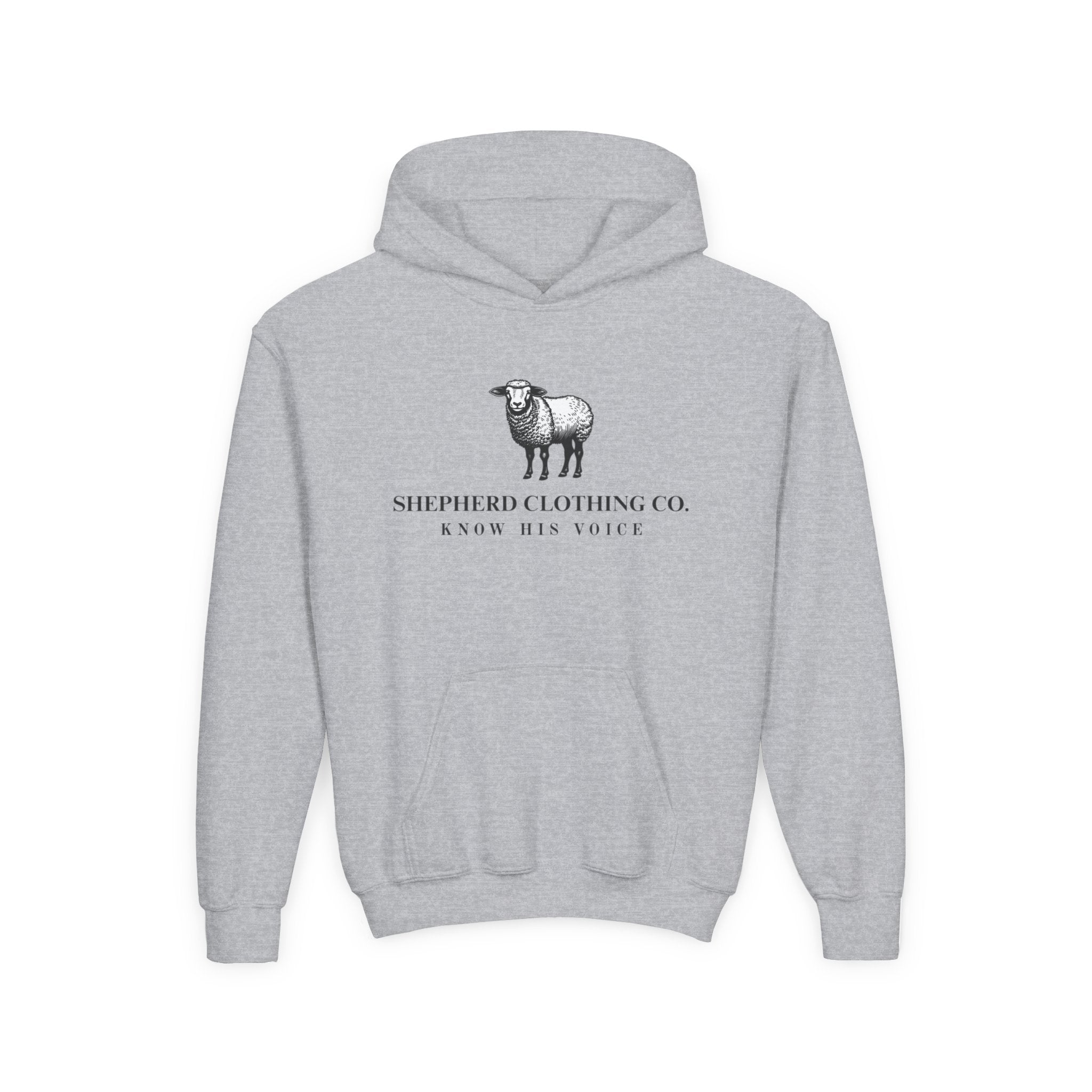 Youth Hoodie — Shepherd Clothing Co. 'Know His Voice' Lamb Graphic