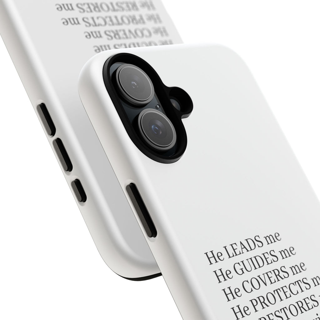 Christian Faith iPhone Case — "He Leads Me" Inspirational Phone Cover