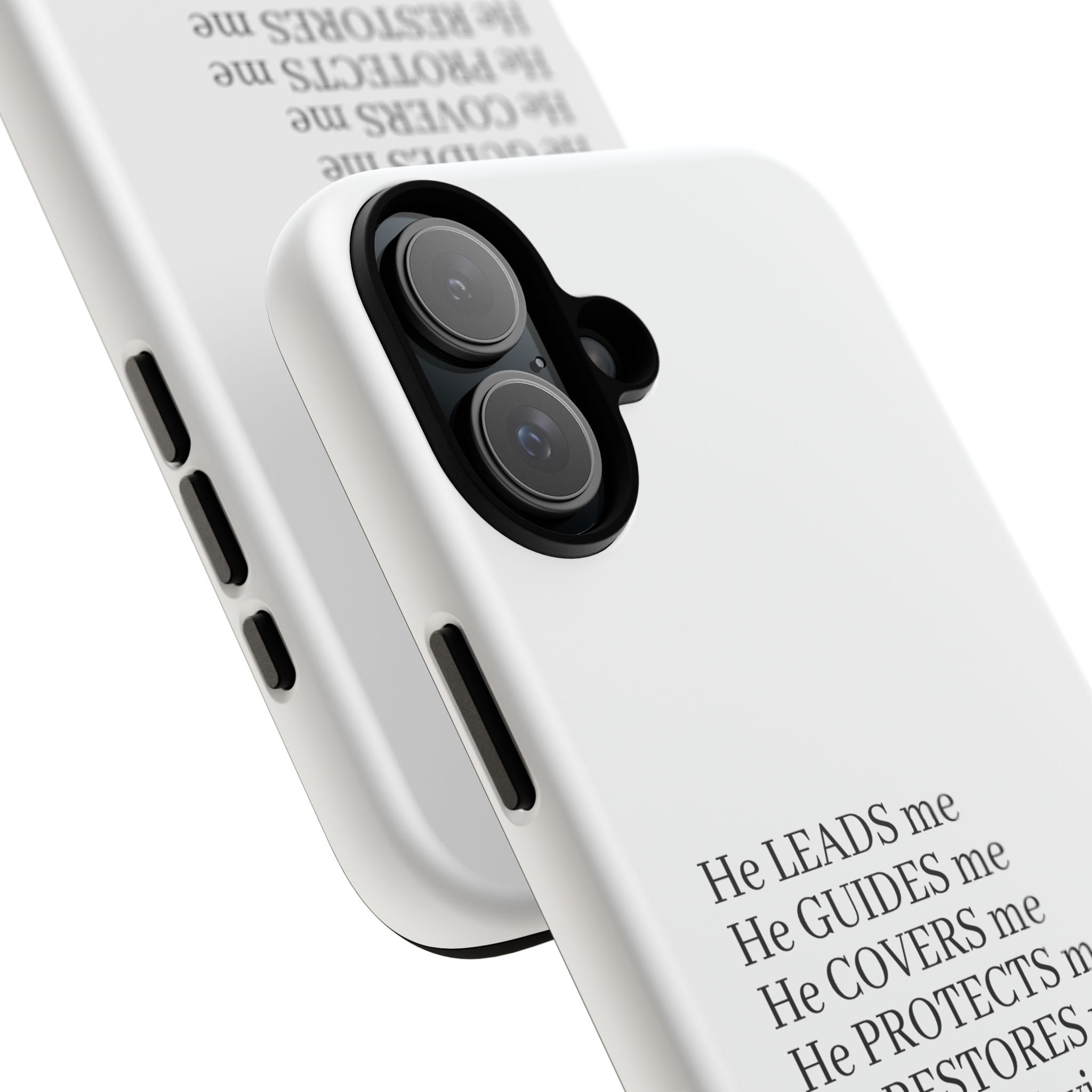 Christian Faith iPhone Case — "He Leads Me" Inspirational Phone Cover