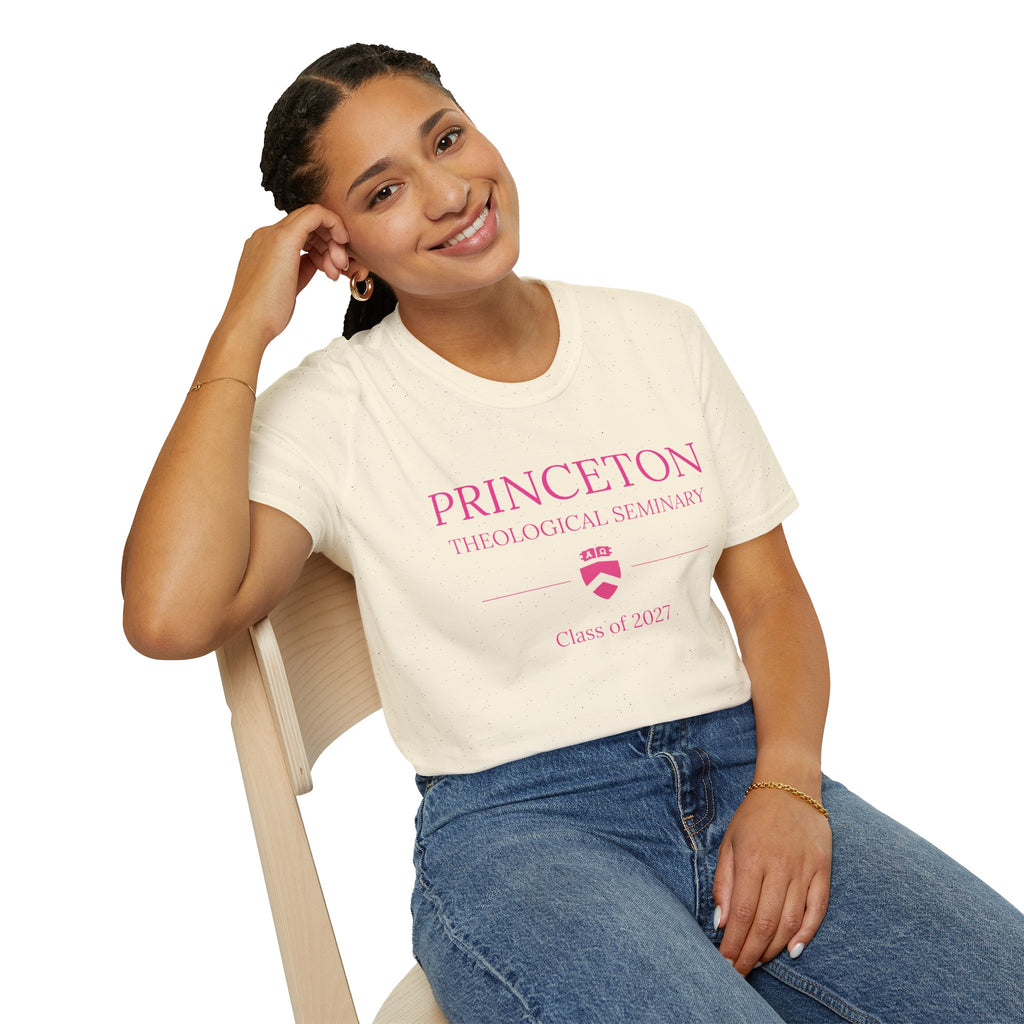 Princeton Theological Seminary Class of 2027 T-Shirt (Pink Lettering for AKA's)