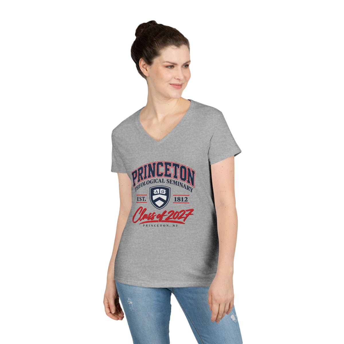Cathedral Sketch V-Neck T-Shirt_New PTS Logo