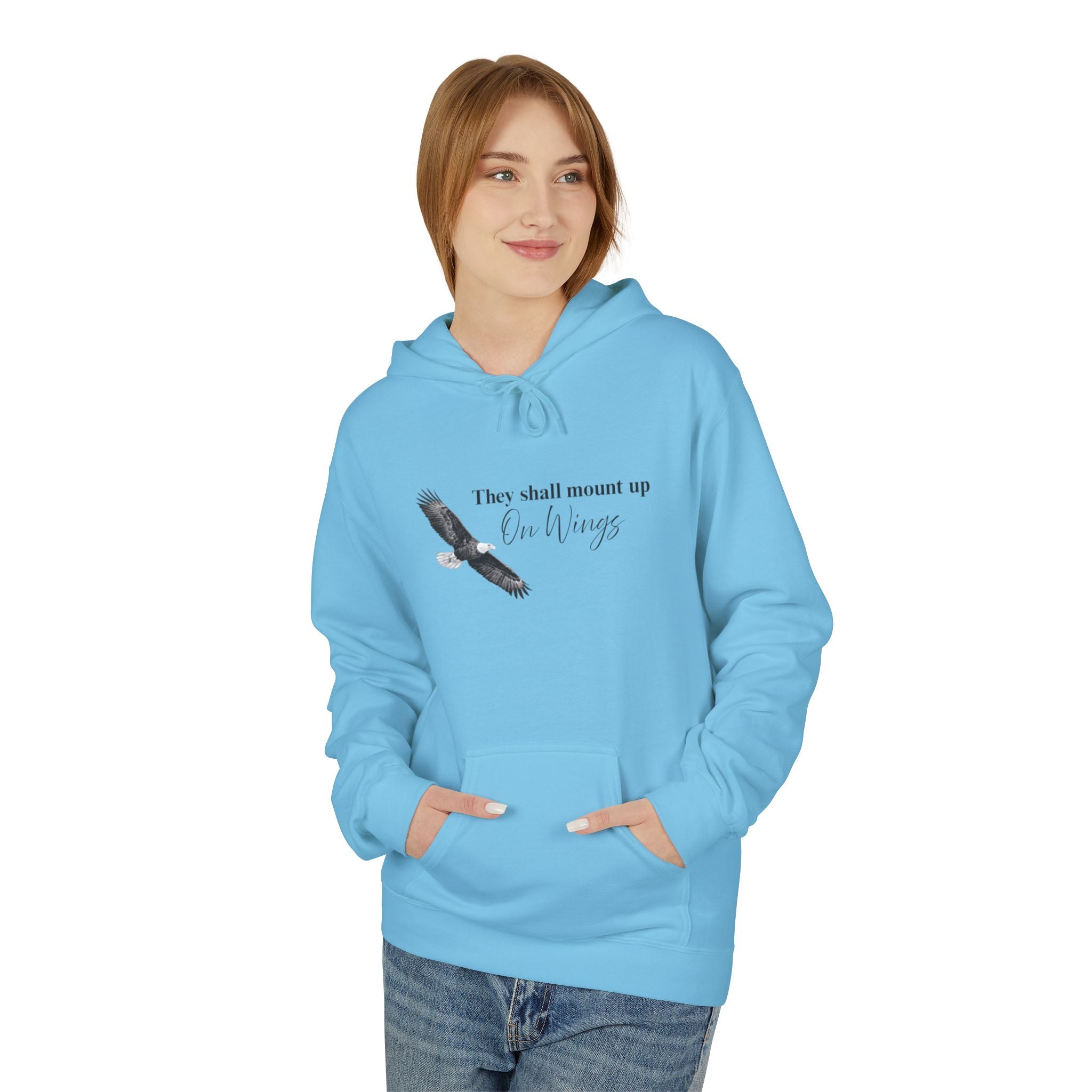 Soaring Eagle Hoodie - "They Shall Mount Up…” Inspirational Minimalist Pullover