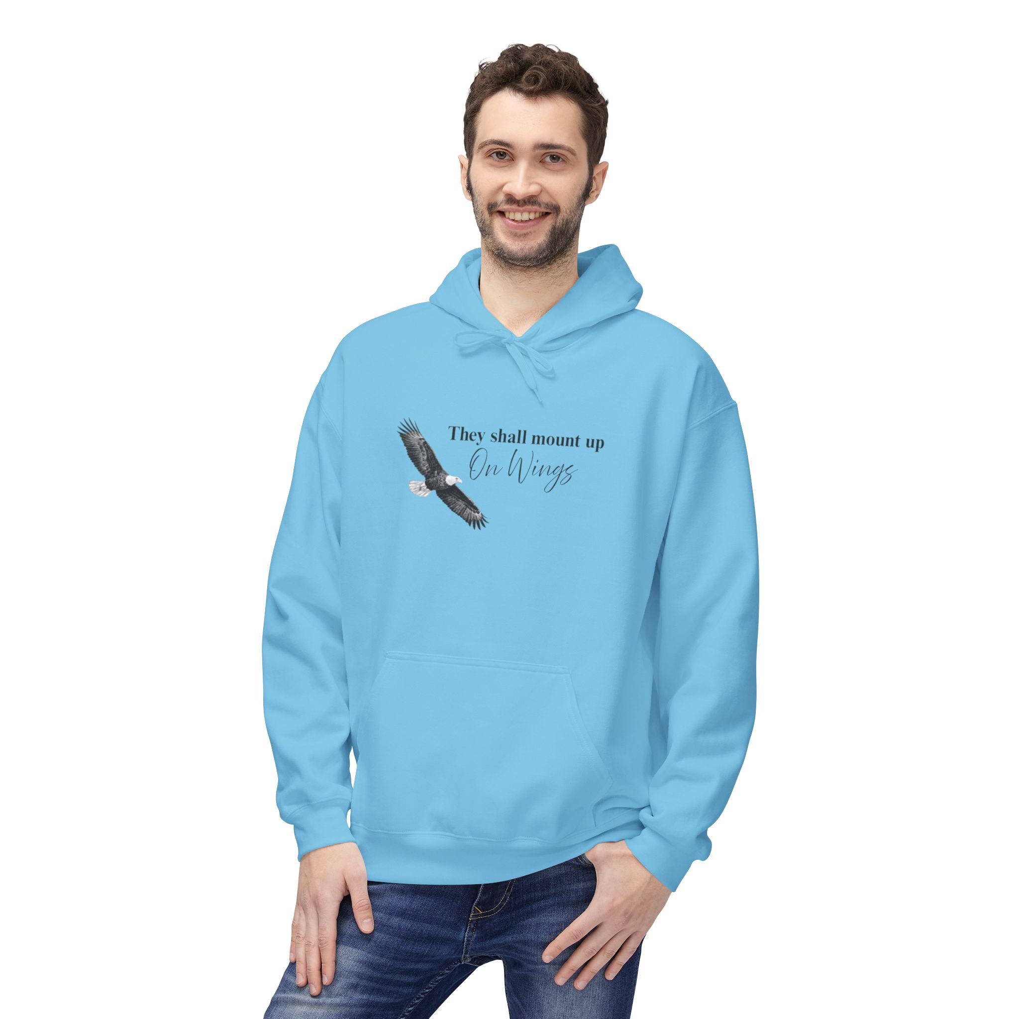 Soaring Eagle Hoodie - "They Shall Mount Up…” Inspirational Minimalist Pullover