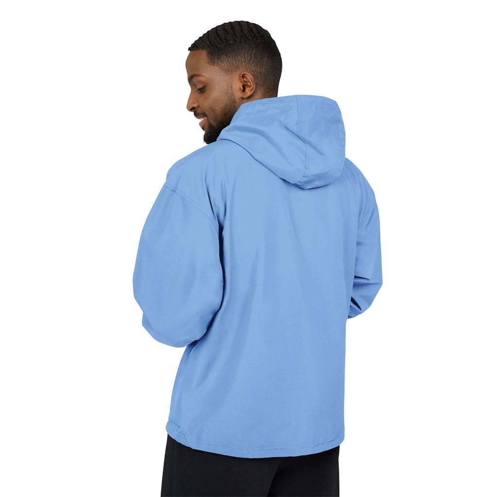 Packable Anorak Jacket — Light Blue Sheep Logo Windbreaker