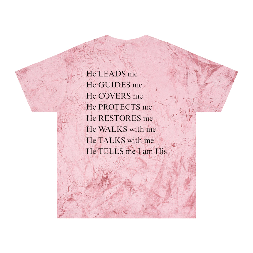 Christian Faith Tee — 'He Leads Me, He Guides Me' Tie-Dye T‑Shirt