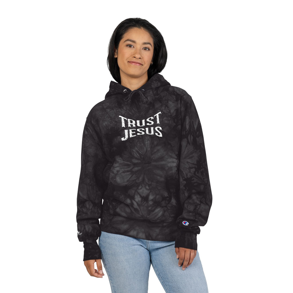 Trust Jesus Embroidered Tie-Dye Hoodie