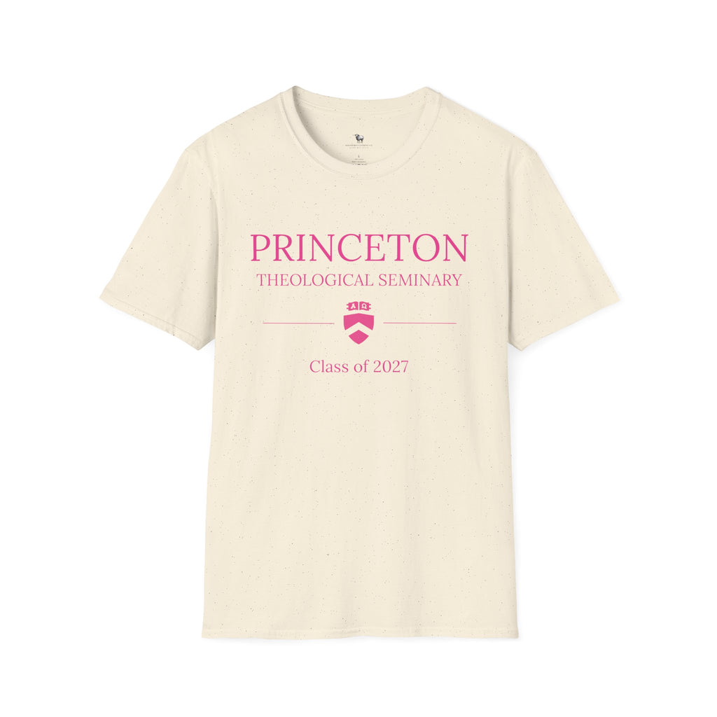 Princeton Theological Seminary Class of 2027 T-Shirt (Pink Lettering for AKA's)