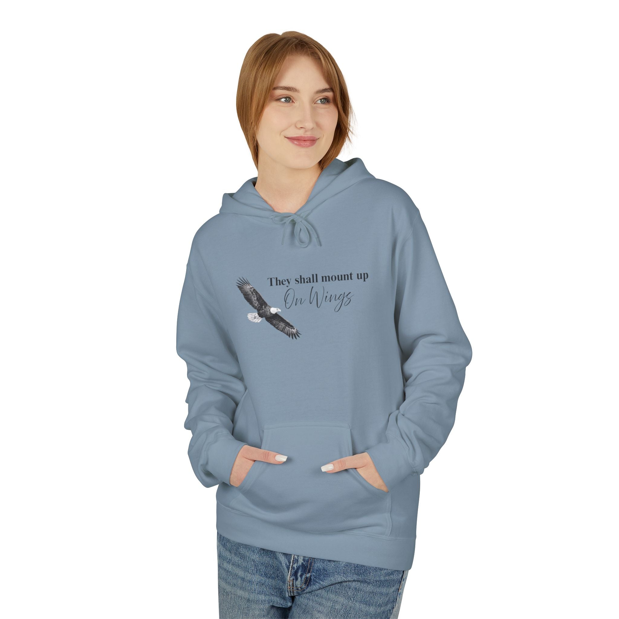 Soaring Eagle Hoodie - "They Shall Mount Up…” Inspirational Minimalist Pullover