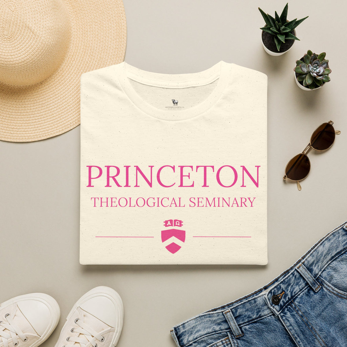 Princeton Theological Seminary Class of 2027 T-Shirt (Pink Lettering for AKA's)