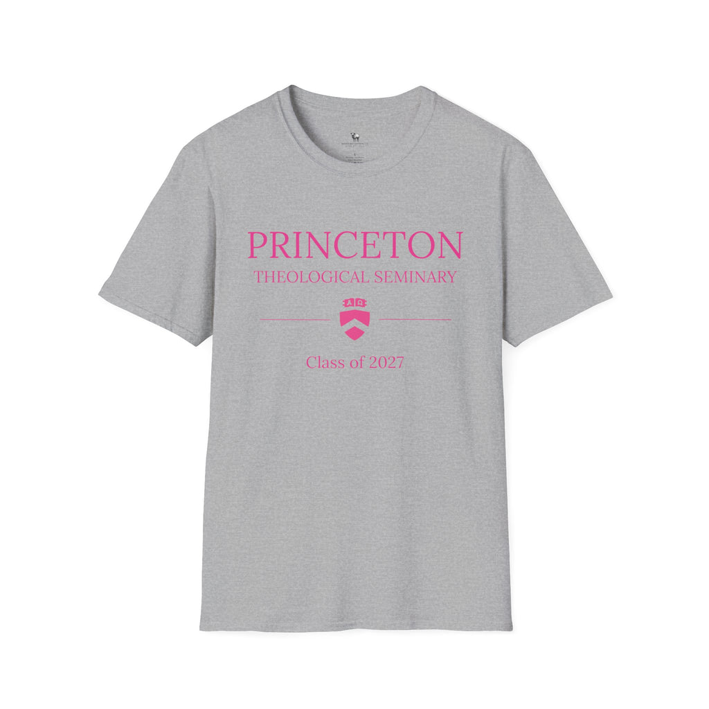 Princeton Theological Seminary Class of 2027 T-Shirt (Pink Lettering for AKA's)