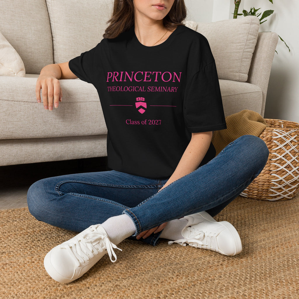 Princeton Theological Seminary Class of 2027 T-Shirt (Pink Lettering for AKA's)