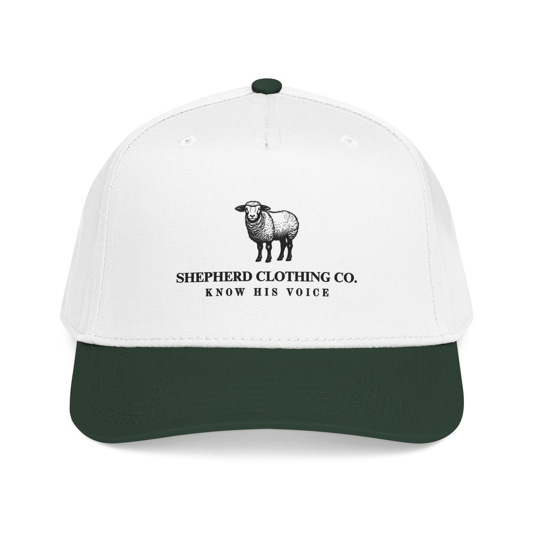 Sheep Logo Baseball Cap — "Shepherd Clothing Co. Know His Voice" Embroidered Hat