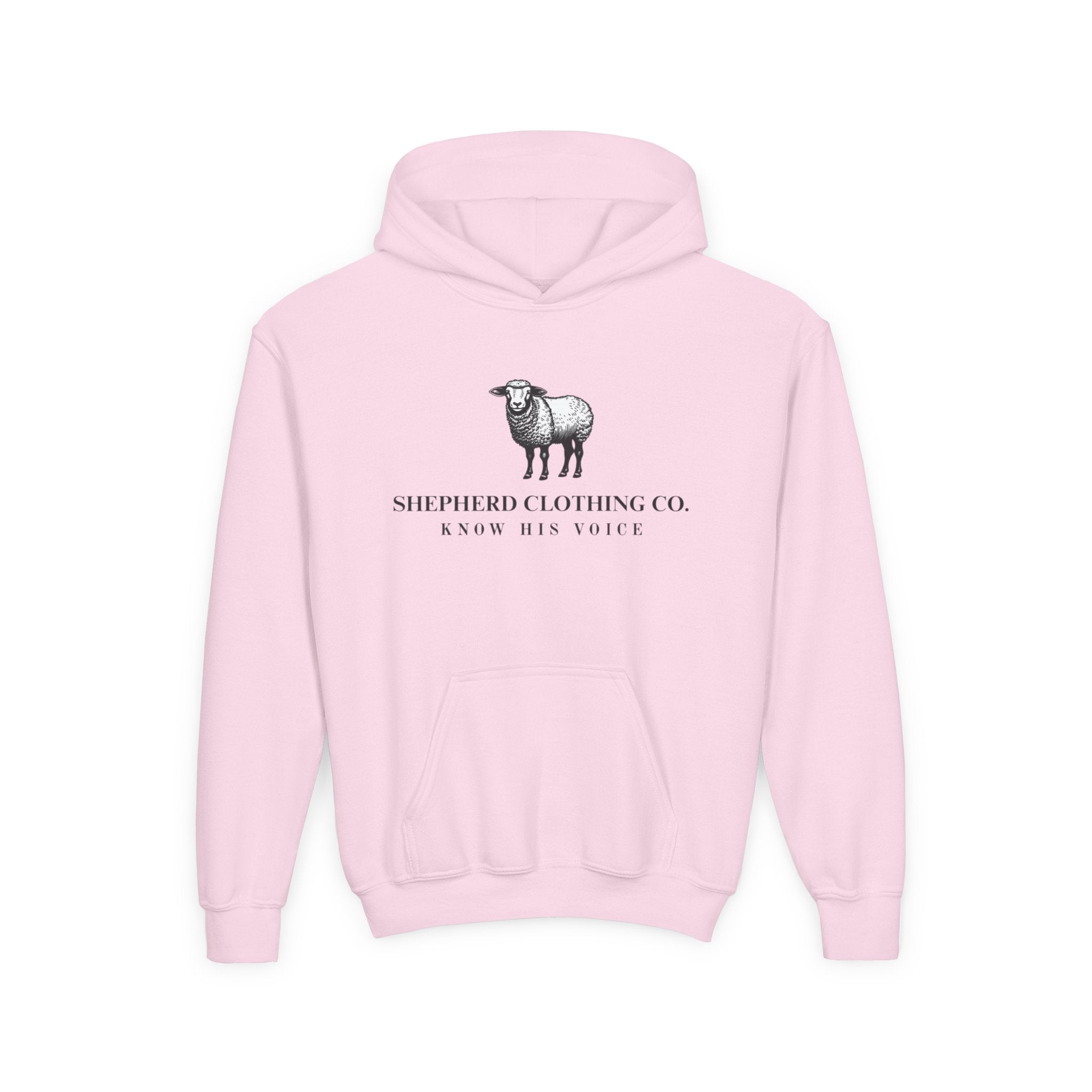 Youth Hoodie — Shepherd Clothing Co. 'Know His Voice' Lamb Graphic