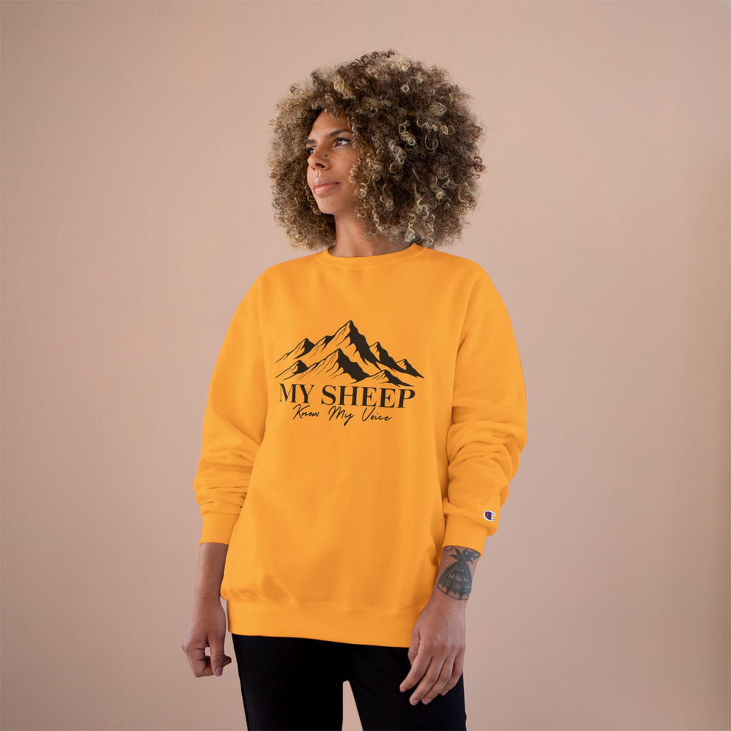 My Sheep Sweatshirt — Christian Mountain Crewneck (John 10:4)
