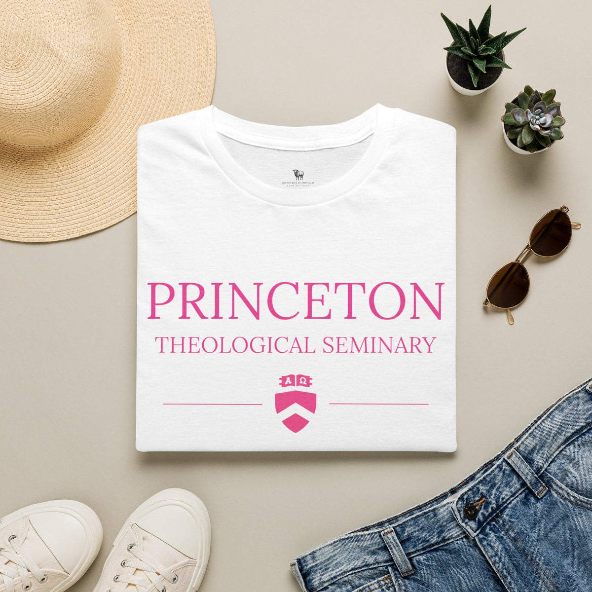 Princeton Theological Seminary Class of 2027 T-Shirt (Pink Lettering for AKA's)