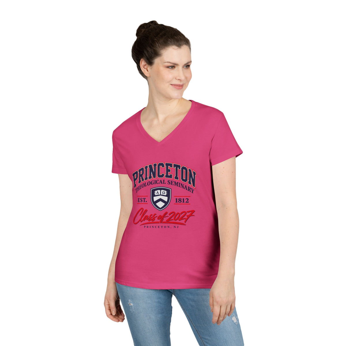 Cathedral Sketch V-Neck T-Shirt_New PTS Logo