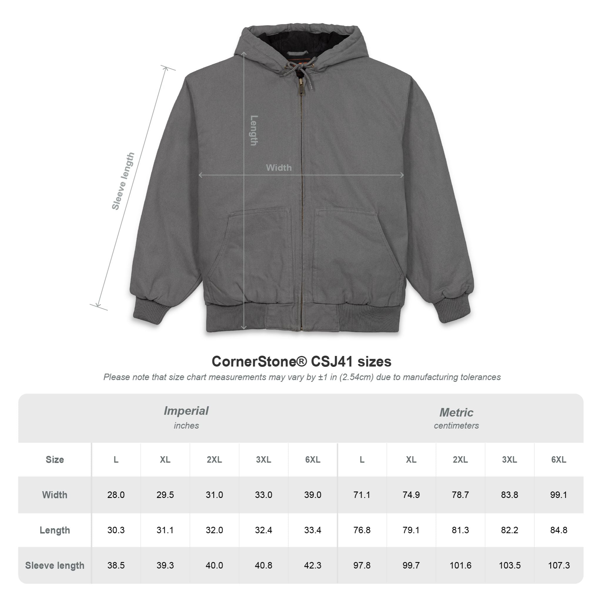 Duck Cloth Hooded Work Jacket - Embroidered Logo Heavy-Duty Workwear