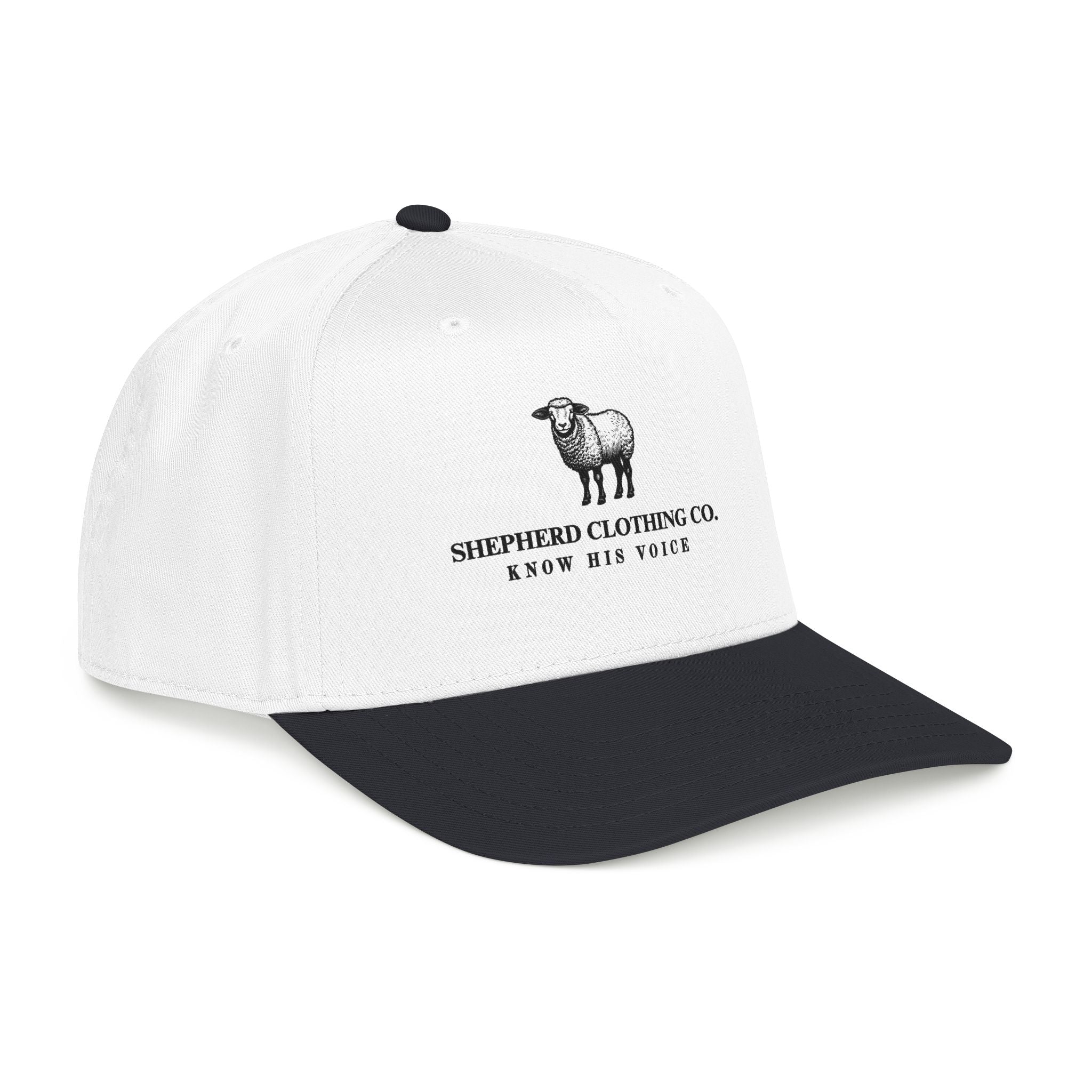 Sheep Logo Baseball Cap — "Shepherd Clothing Co. Know His Voice" Embroidered Hat