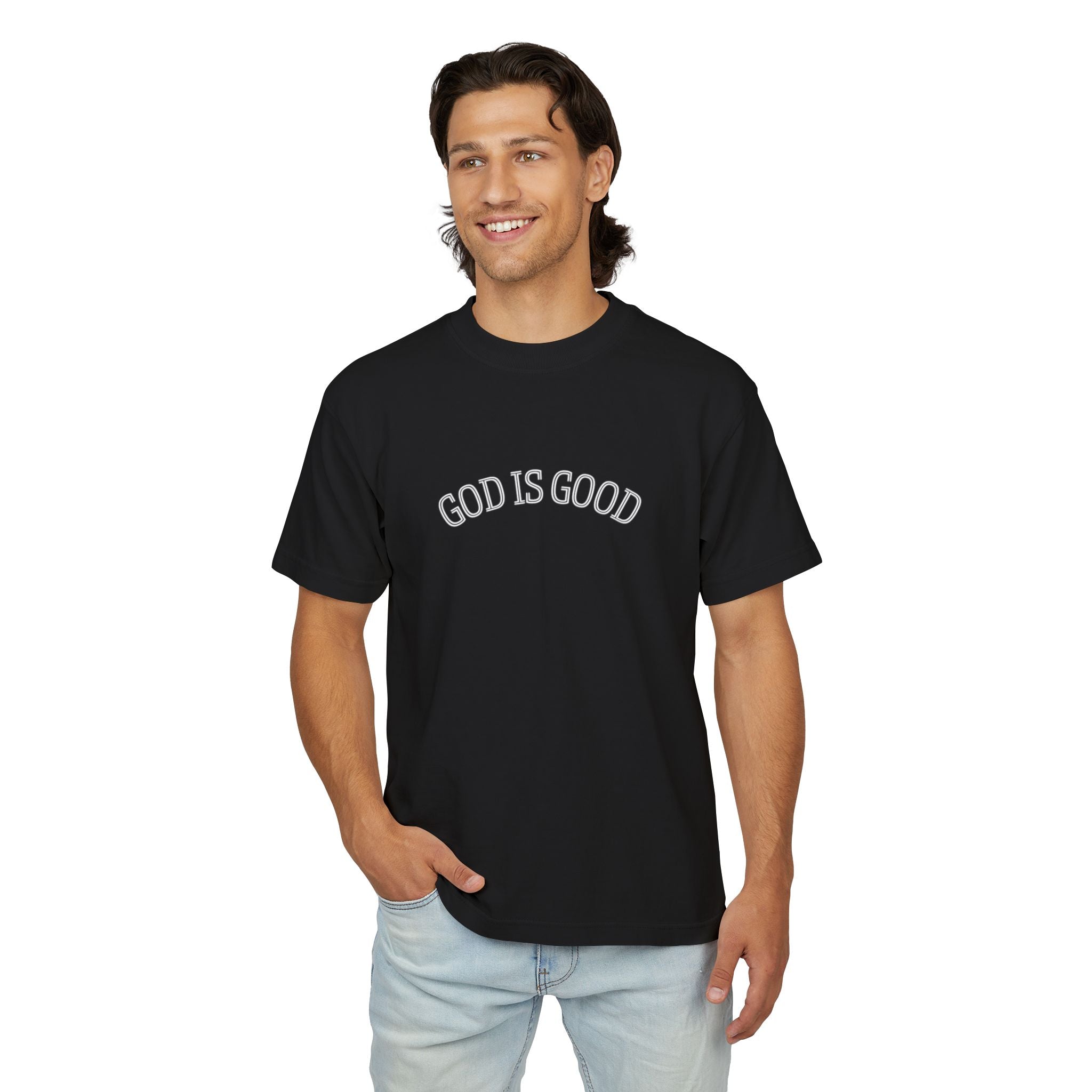 God Is Good Tee — Religious Graphic T-Shirt with Sheep Back Logo