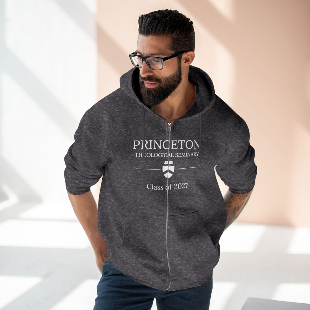 Princeton Theological Seminary Class of 2027 Zip Hoodie — Campus Chapel Illustration