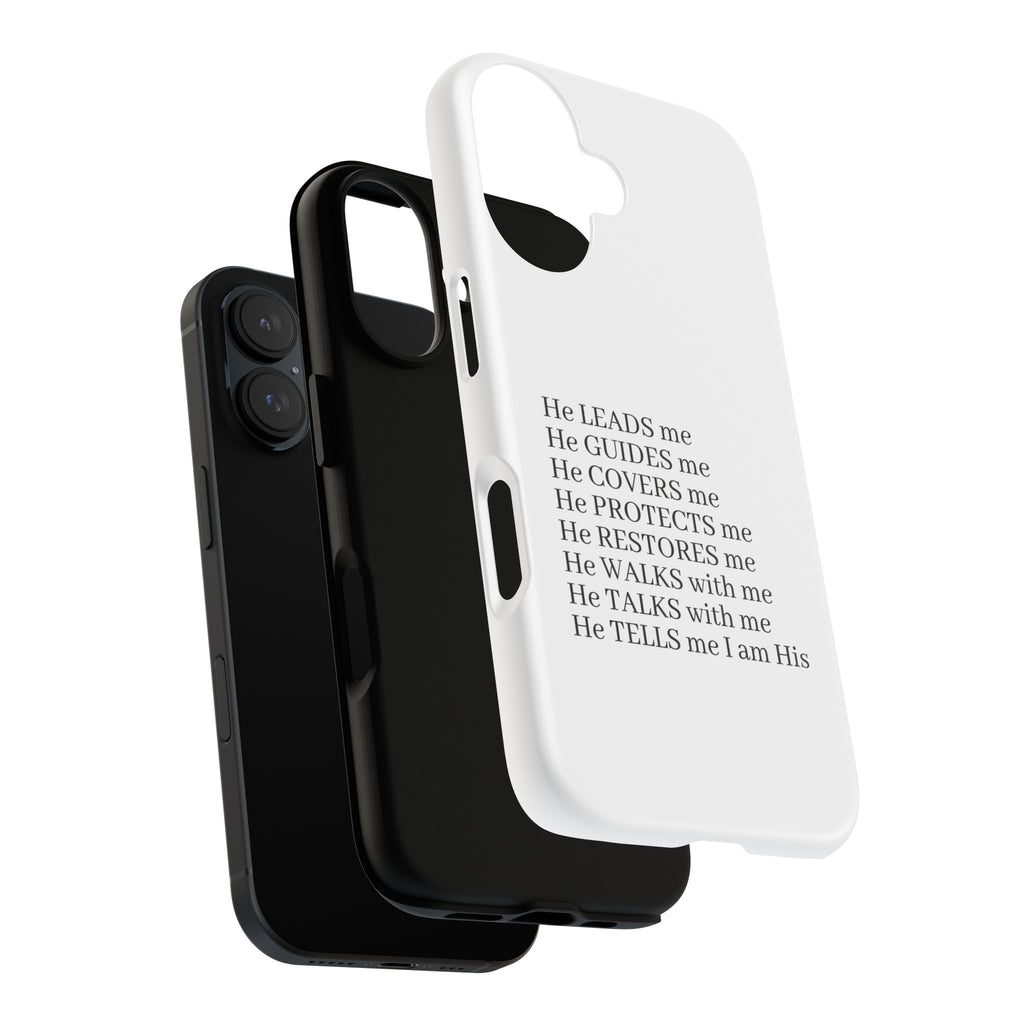 Christian Faith iPhone Case — "He Leads Me" Inspirational Phone Cover