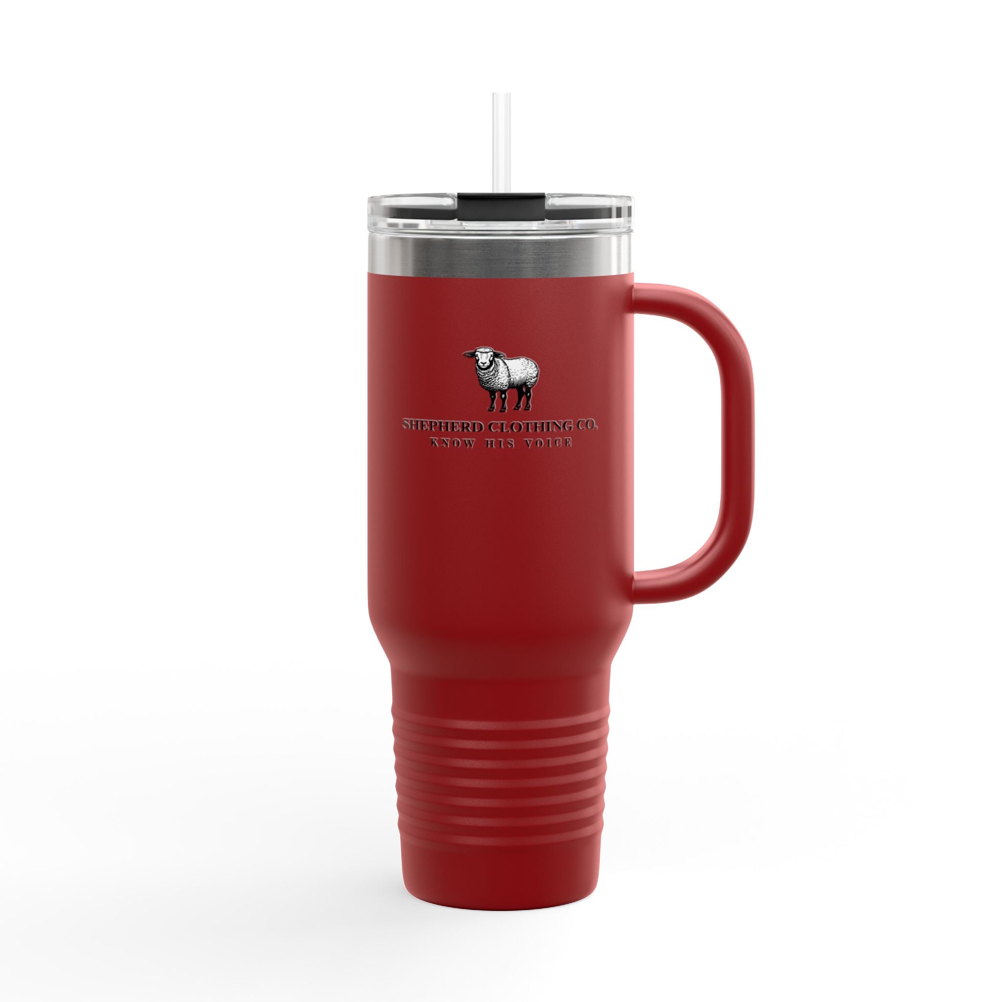 40oz Insulated Travel Mug with Handle — Shepherd Clothing Co. Logo