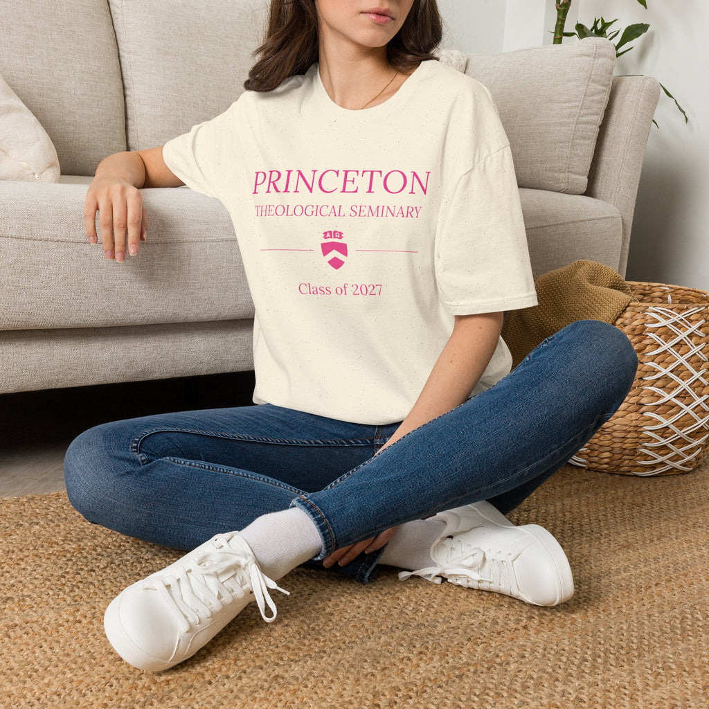 Princeton Theological Seminary Class of 2027 T-Shirt (Pink Lettering for AKA's)