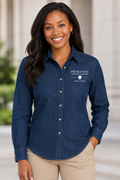 Women's Denim Button-Up Shirt — Reception Team Logo Long Sleeve