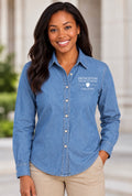 Women's Denim Button-Up Shirt — Reception Team Logo Long Sleeve