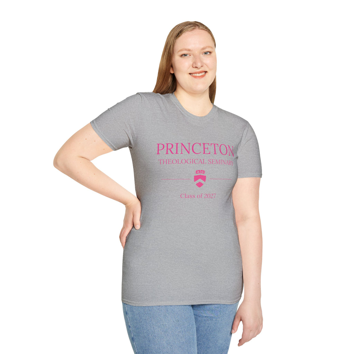 Princeton Theological Seminary Class of 2027 T-Shirt (Pink Lettering for AKA's)